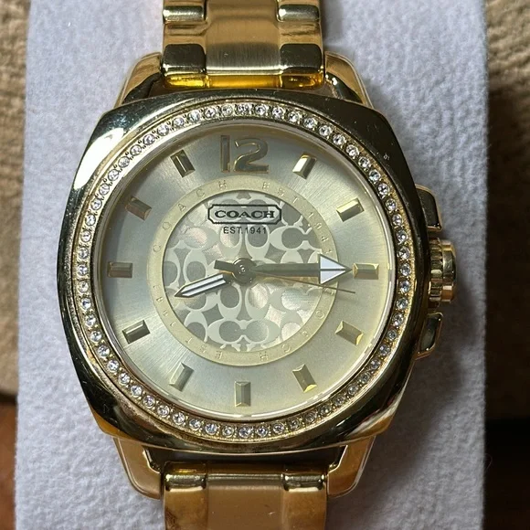 Coach | Accessories | Coach Goldtone Boyfriend Watch | Poshmark display picture 1